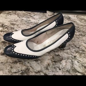 Vintage Red Cross Navy & White Dress heels